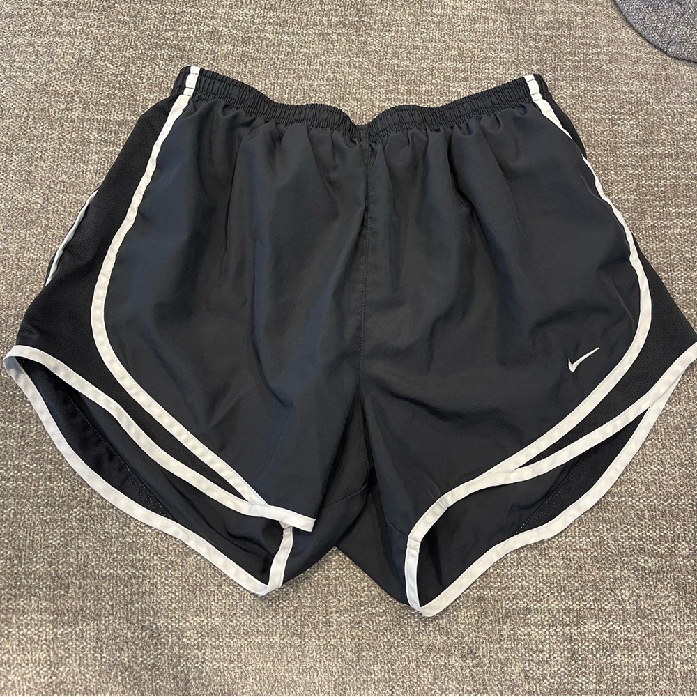 Nike Women's Black and White Athletic Shorts